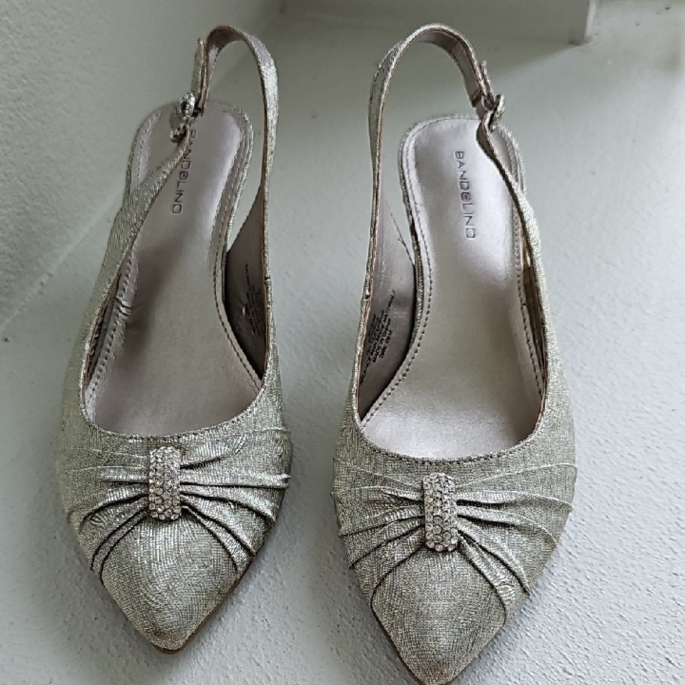 Bandolino Shimmering Gold Slingback Heels